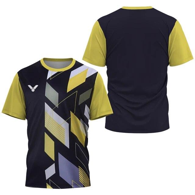 Впитывающий дышащий баскетбольный трикотаж, удобный мужской быстросохнущий костюм для настольного тенниса, топы с короткими рукавами для бадминтона