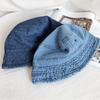 Denim Bucket Hat Women's Harajuku Retro Basin Hat Bucket Hat Trendy Sun Hat