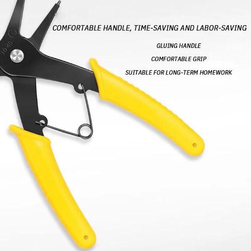 Щипцы для стопорных колец 2 в 1, внутренние и внешние, двойные плоскогубцы, внешние пружинные клещи, большой инструмент для снятия стопорного кольца