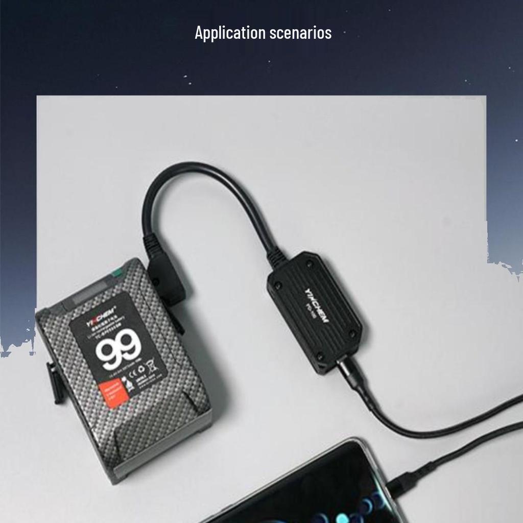 Двунаправленное быстрое зарядное устройство Yingchen PD-100 с креплением V-mount: Адаптер D-Tap на USB-C