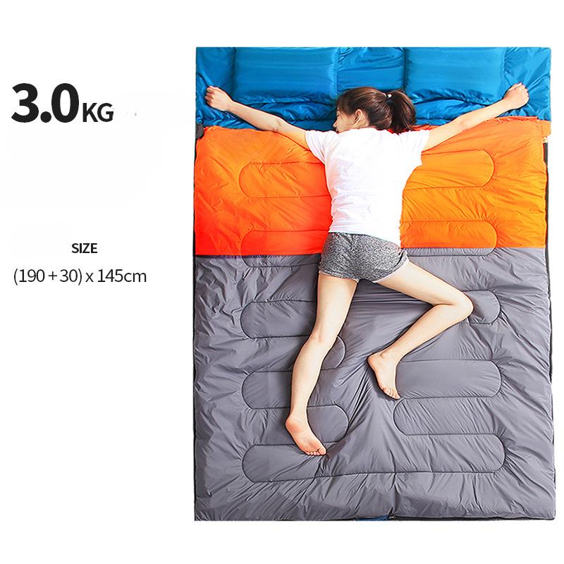 Двойной спальный мешок для пары, расширенный и утолщенный для теплого наружного спального мешка для кемпинга, домашнего обеда, отдыха для взрослых, двойной хлопковый спальный мешок