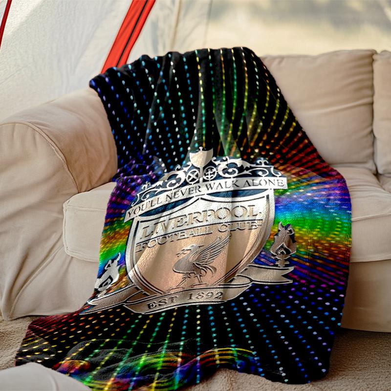 1pc Digital Print Nap Blanket, Liverpool FC Blanket for Home Use, All Season Warmth, Christmas and Valentine's Day Gift Blanket