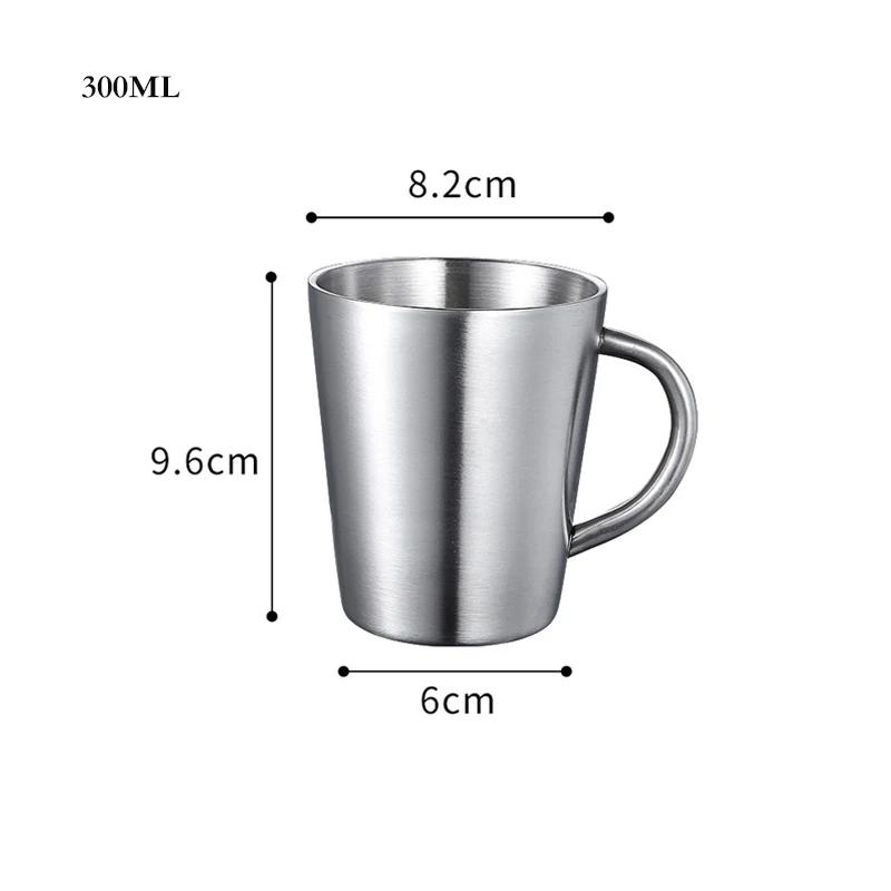 Чашка для кофе из нержавеющей стали, пивная кружка для офиса, термокружка для чая, молока, воды с ручкой, защищающей от ожогов, дорожная посуда для напитков, инструменты