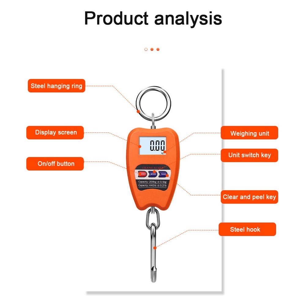 Portable Electronic Luggage Scale Multifunctional Digital Scales LCD Display Travel High Accurate