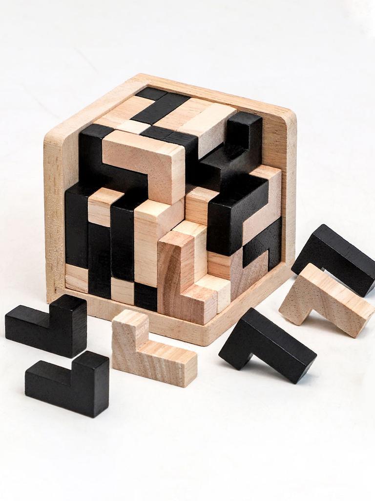 3D Деревянные Пазлы IQ Игрушка 54 шт. L/ 54 шт. Куб в форме TH Развивающие Игрушки для Любителей Пазлов, Интеллектуальная Игра