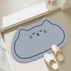 2pcs Diatom Mud Style Floor Mat Special-shaped Cartoon Cat Floor Mat Entrance Door Mat