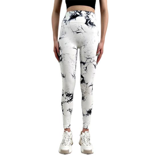 Женские брюки для йоги, леггинсы с высокой талией и широкой эластичной лентой, брюки с принтом тай-дай, подтягивающие бедра, улучшающие фигуру, брюки для бега и велоспорта