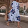 New Summer Models For Ebay Independent Station Fashion Medium-Sleeved Loose Women'S Dress