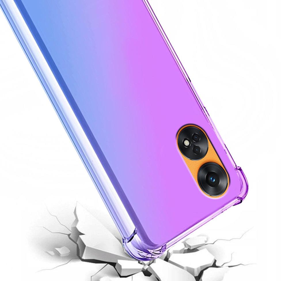 Gradient Dropproof Case for Oppo Reno8 T, Purple/Blue
