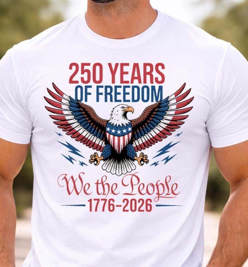 We The People 1776 Shirt 250 Years of Freedom Tee Patriotic Eagle USA Shirt