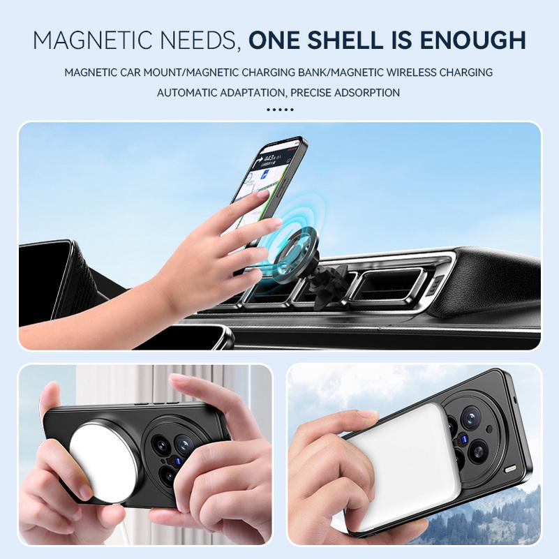 Skin-like Frosted Feel Car Invisible Magnetic Stand Holder Case For VIVO X200 Ultra X200 FE X200s X200 Pro X100 pro X100s Cover