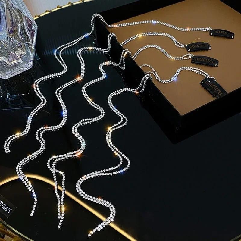 Модные женские кисточки вспышка бриллиант серебряная цепочка шпилька темперамент плетеные волосы дреды косы хвост ювелирные изделия головной убор