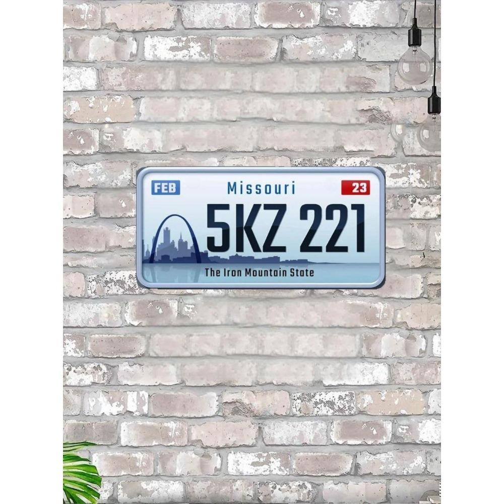 U.S. License Plate, U.S. Car License Plate, Metal, 15x30 Cm.
