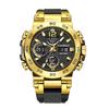 FOXBOX New Multifunctional Sports Watch Waterproof Luminous Dual Display Electronic Watch Fashion for Men Women Black