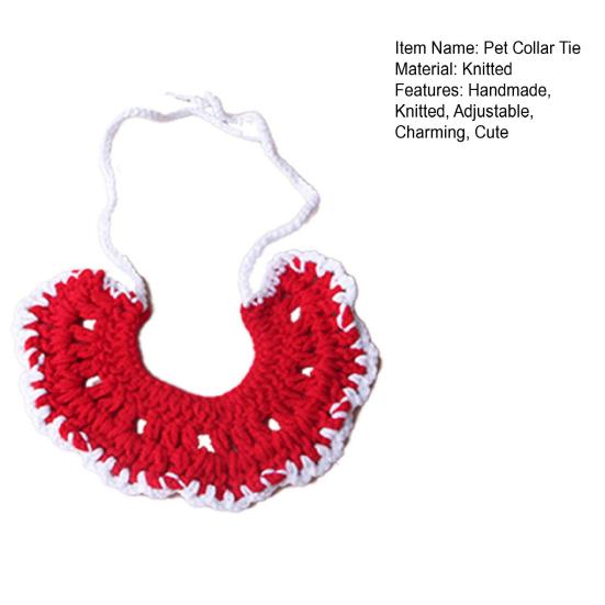 Knitted Pet Collar Tie Adjustable Handmade Small Animals Collar Strap for Chicken Duck Goose Parrot Rabbits