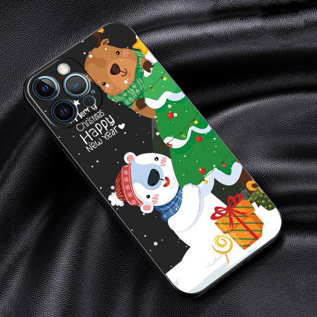 Чехол для Apple iPhone 14 13 11 12 Pro 7 XR X XS Max 8 Plus 6 6S SE 2022 13Pro, черный мягкий чехол для телефона Funda Snowman Christmas