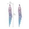 Fashion Gradient Colour Rhinestone Long Tassel Earrings Senior Sense Of Temperament Earrings Women's Earrings 1 Pair