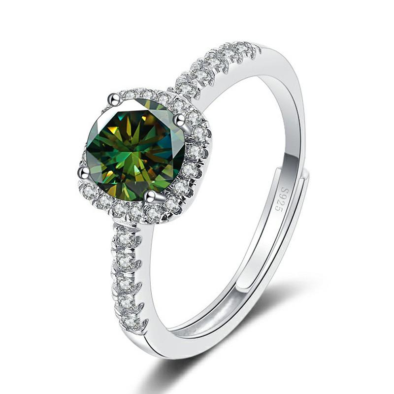 Bague Ringen D Цвет VVS 1 карат кольцо с муассанитом из стерлингового серебра S925, платина, роскошные ювелирные изделия для женщин, свадьба, помолвка