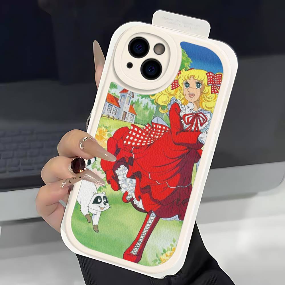 Классический аниме C-Candy C-Candy Кожаный чехол для телефона Для IPhone 16 15 14 13 12 11 Pro Max Plus Ударопрочный чехол