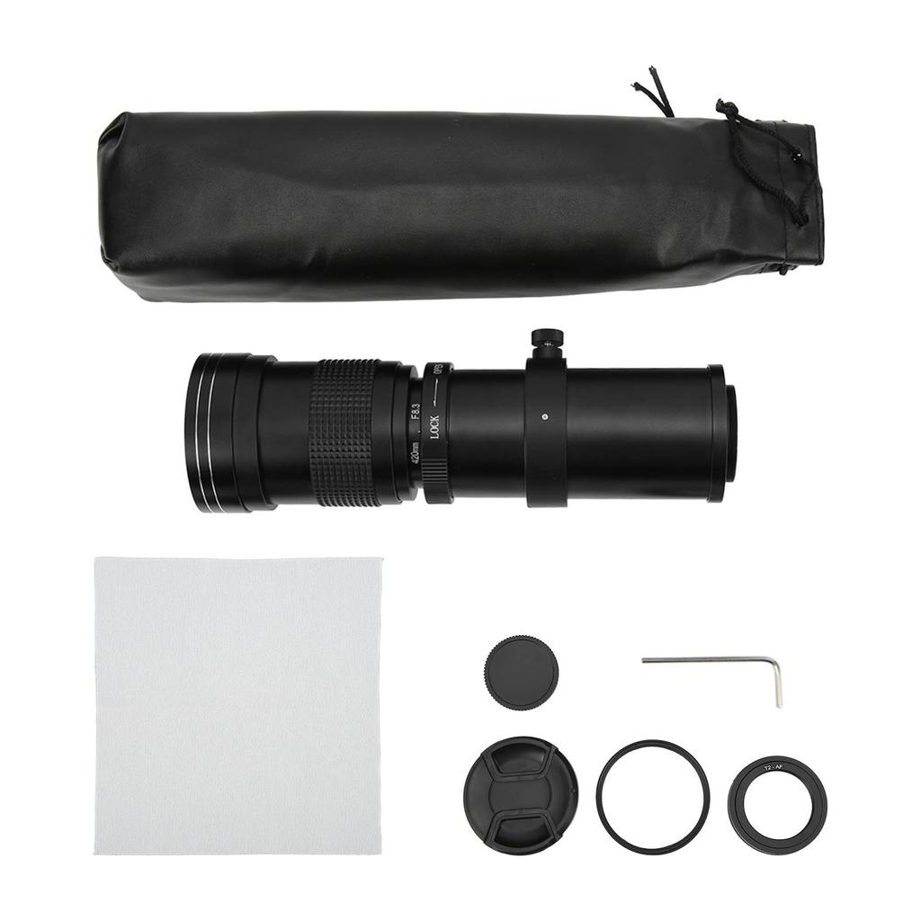 420‑800mm F8.3‑16 Manual Telephoto Camera Zoom Lens with Adapter Ring for AF Mount Cameras
