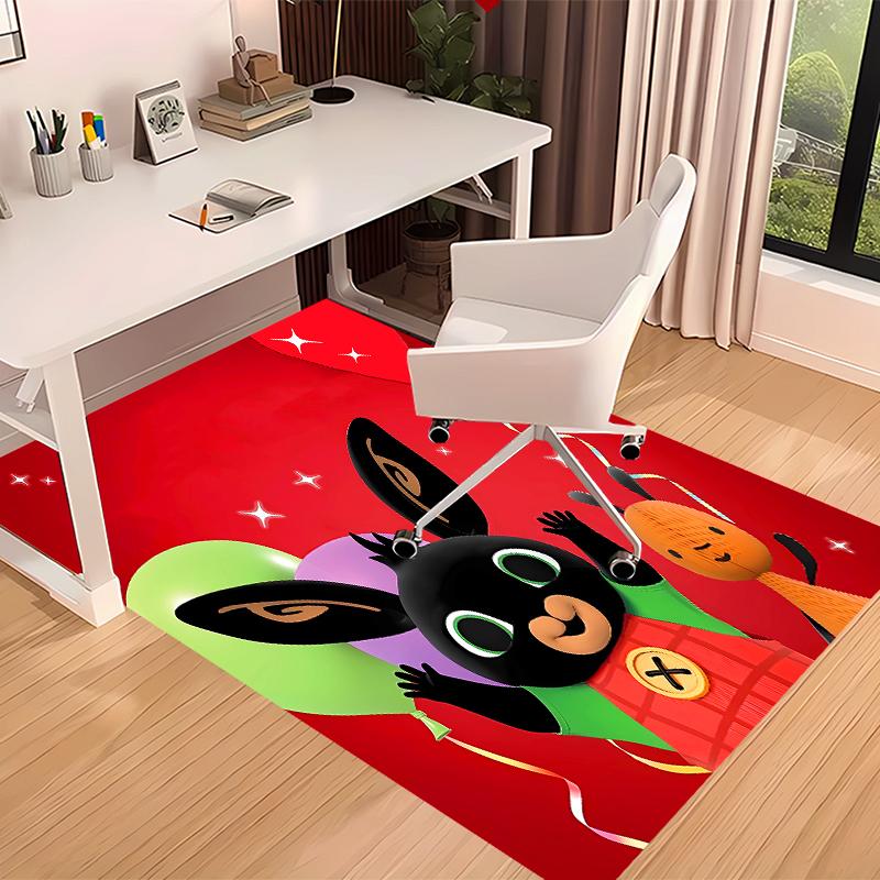 1pc Bing Print Area Rug - Soft, Washable Non-Slip Indoor Mat for Office Chairs, Living Room, Home Office Decorative Rug