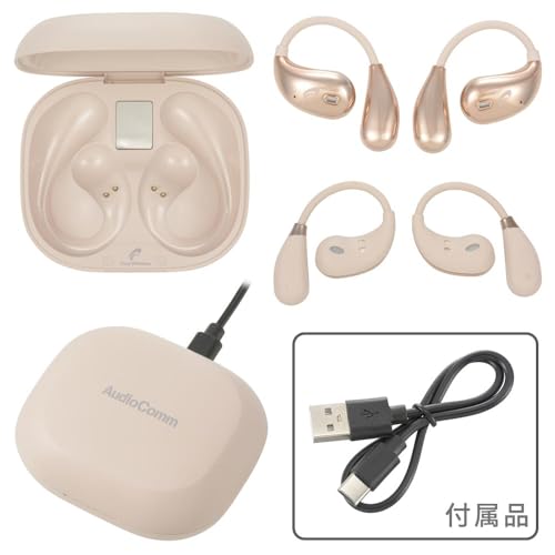 Беспроводные Bluetooth-наушники OHM AudioComm, костная проводимость, заушная конструкция, не блокируют уши, встроенный микрофон, бежевый | OHM Electric HP-W610N-U 03-3