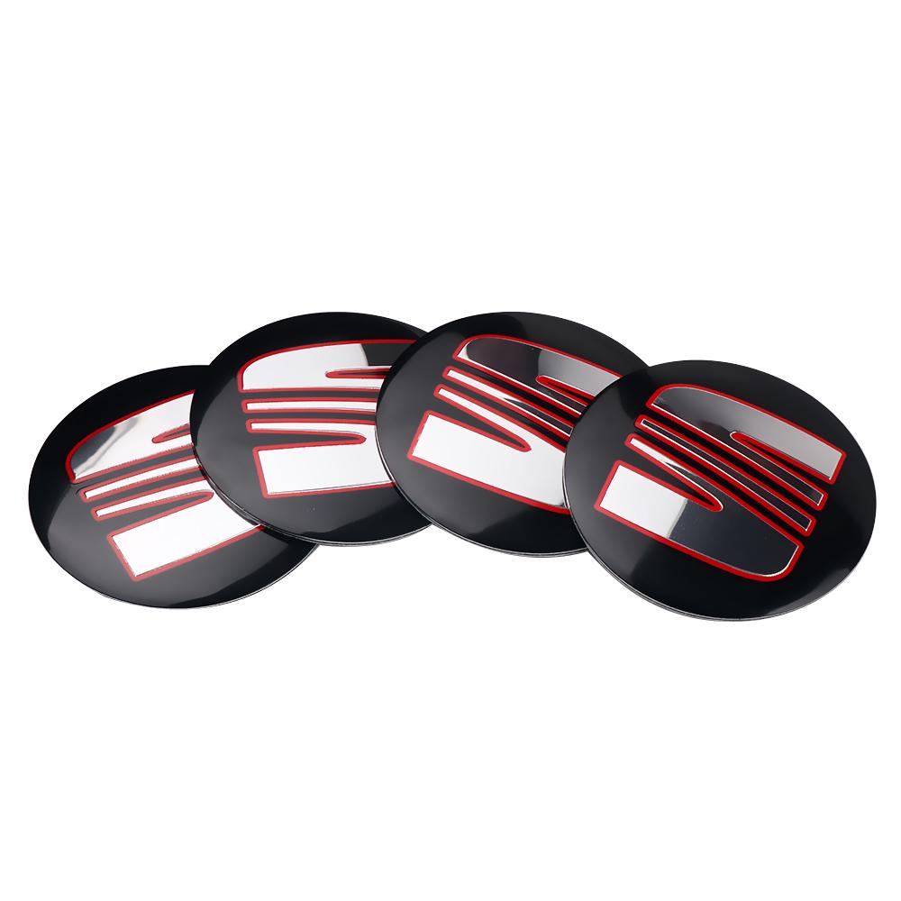 vhzh5 4Pcs 56MM Car Wheel Center Hub Caps Logo Sticker Cover For SEAT Leon 5F Ibiza 5 6 MII Altea Cupra FR Toledo 3 Cordoba Ateca