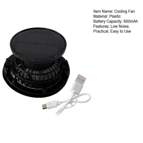Fishing Hat Fan with Solar Panel Strong Airflow Low Noise Lightweight Adjustable Rechargeable Air Cooling Fan