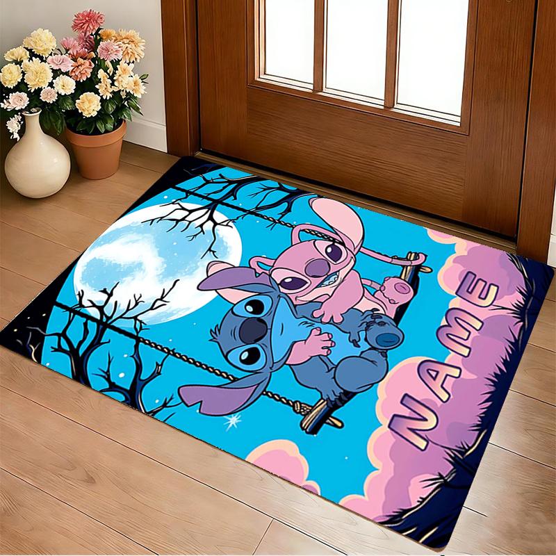 Custom Name Stitch Fun Living Room Non-Slip Area Rug Soft Carpet for Bedroom Kids Playroom Sofa Office Home Decor Doormat
