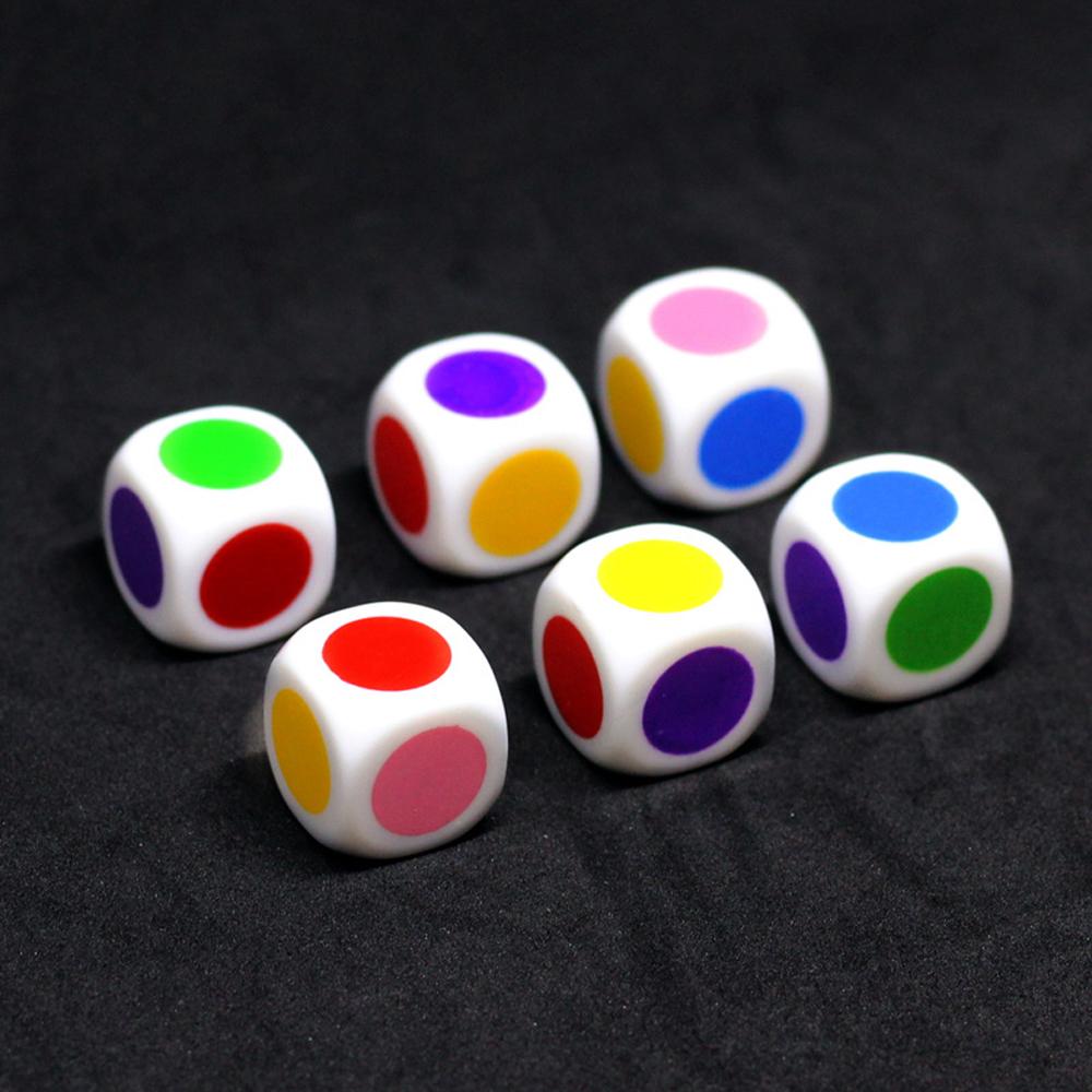 Family Party Puzzle Game 16 mm Board Game Acrylic Cube Dice White Color Six Sided Dices
