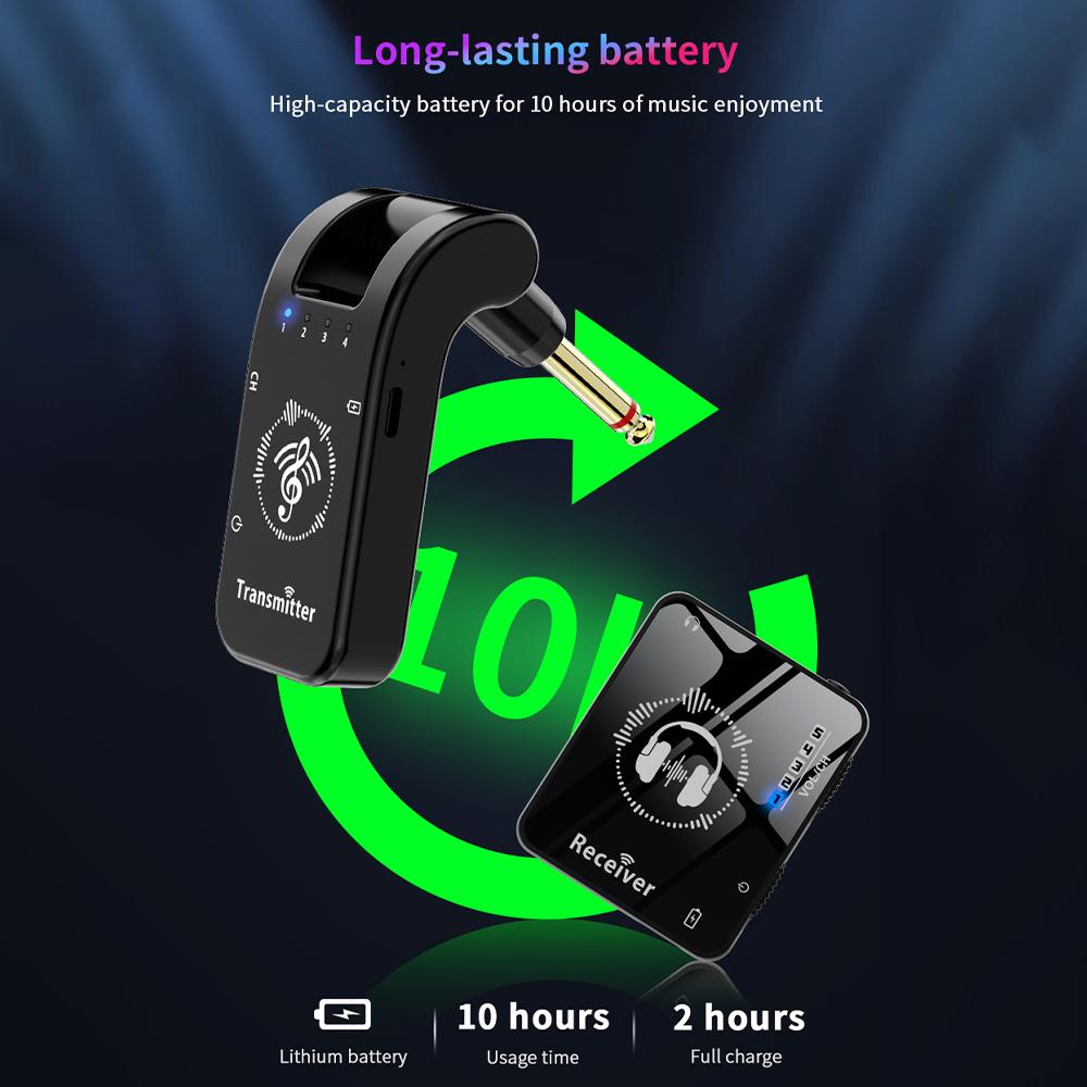2.4G Wireless In-Ear Monitor System 282° Rotate Transmitter Portable Collar Clip Receiver Rechargeable Automatic Pairing Low Lat