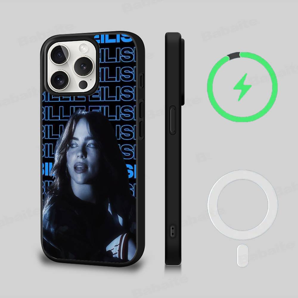 Магнитный чехол Pop E-Eilish Star B-billie для iPhone 17 16 14 13 12 11 15 Pro Max Plus Беспроводная зарядка Чехол для телефона