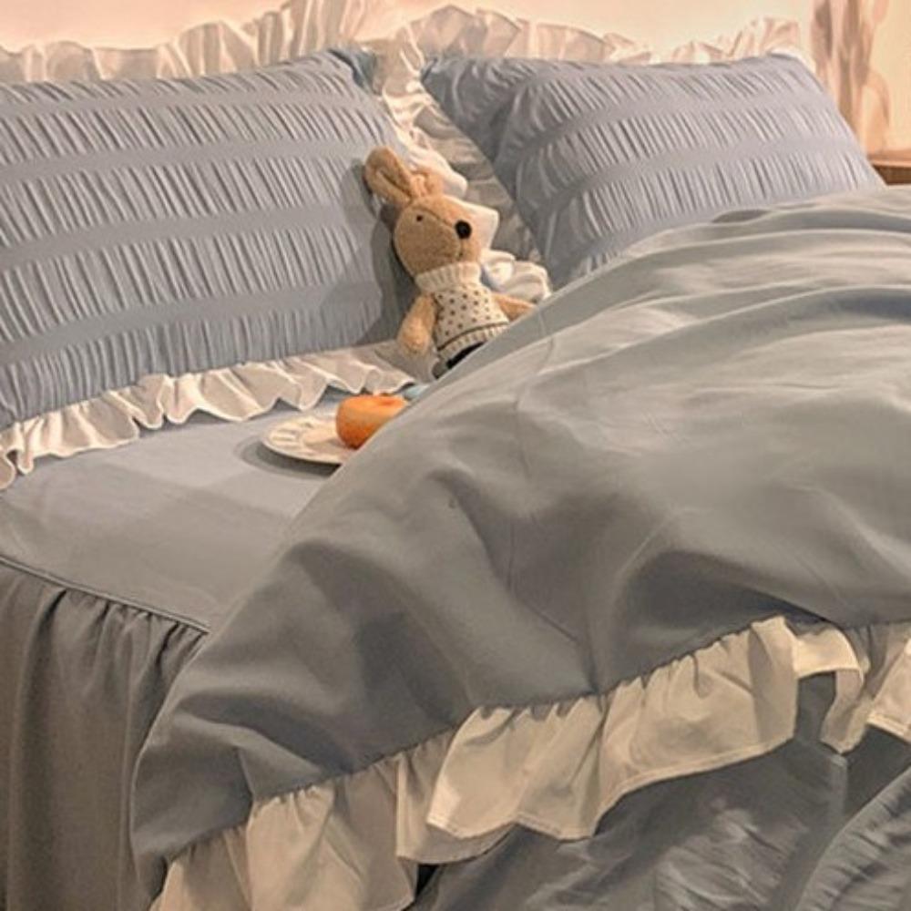 2PCS Soft Princess Pillowcase Candy Color Bedding Cover Cute Pillow Towel Bedroom