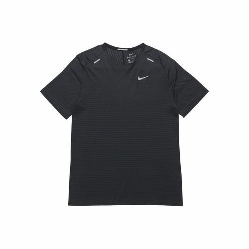 Nike Мужская быстросохнущая легкая дышащая футболка для бега черного цвета