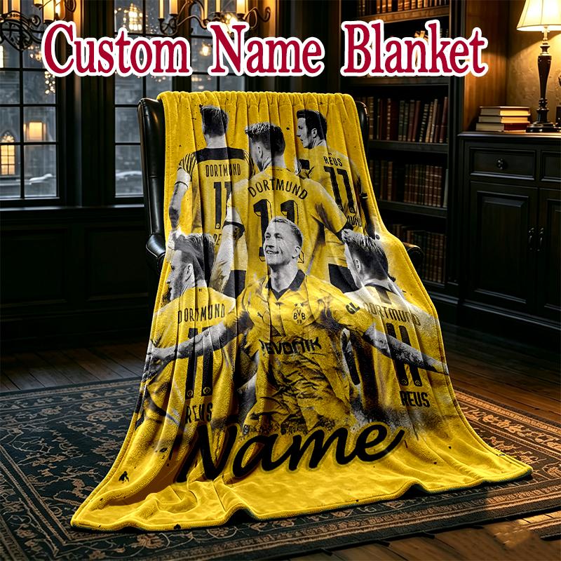 [1pc BVB Player Blanket] All-Season Blanket - Cozy Blanket for Sofa Couch Home Decoration, Digital Printed Nap Blanket