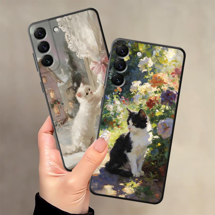 Мультяшный милый чехол-кошка для Samsung Galaxy A25 A16 A05 A23 A73 A51 A55 A53 A17 A37 A57 A15 A06 A52 A36 Чехол для телефона A41 A13 A12 A70