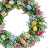 Пасхальное яйцо, цветочный венок, искусственная декоративная гирлянда, весенняя дверь для дома