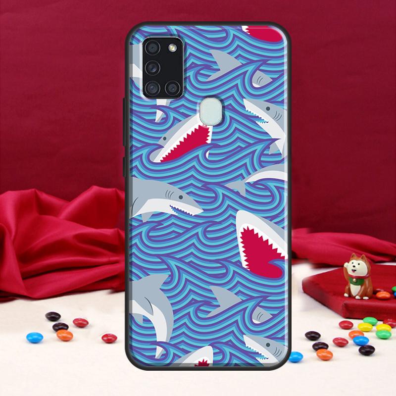 Чехол с изображением свирепой акулы для Samsung Galaxy A34 A54 A14 A12 A52 A22 A32 A42 A72 A13 A33 A53 A50 A51 A71, чехол