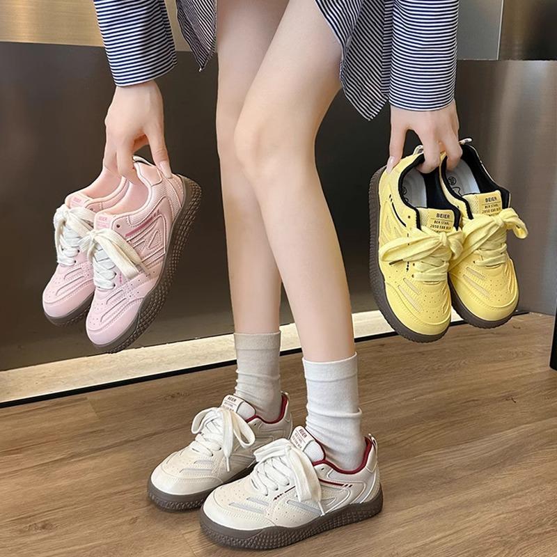 Hong Kong style platform German training shoes women's autumn breathable chic big head board shoes lightweight and popular niche versatile little whit