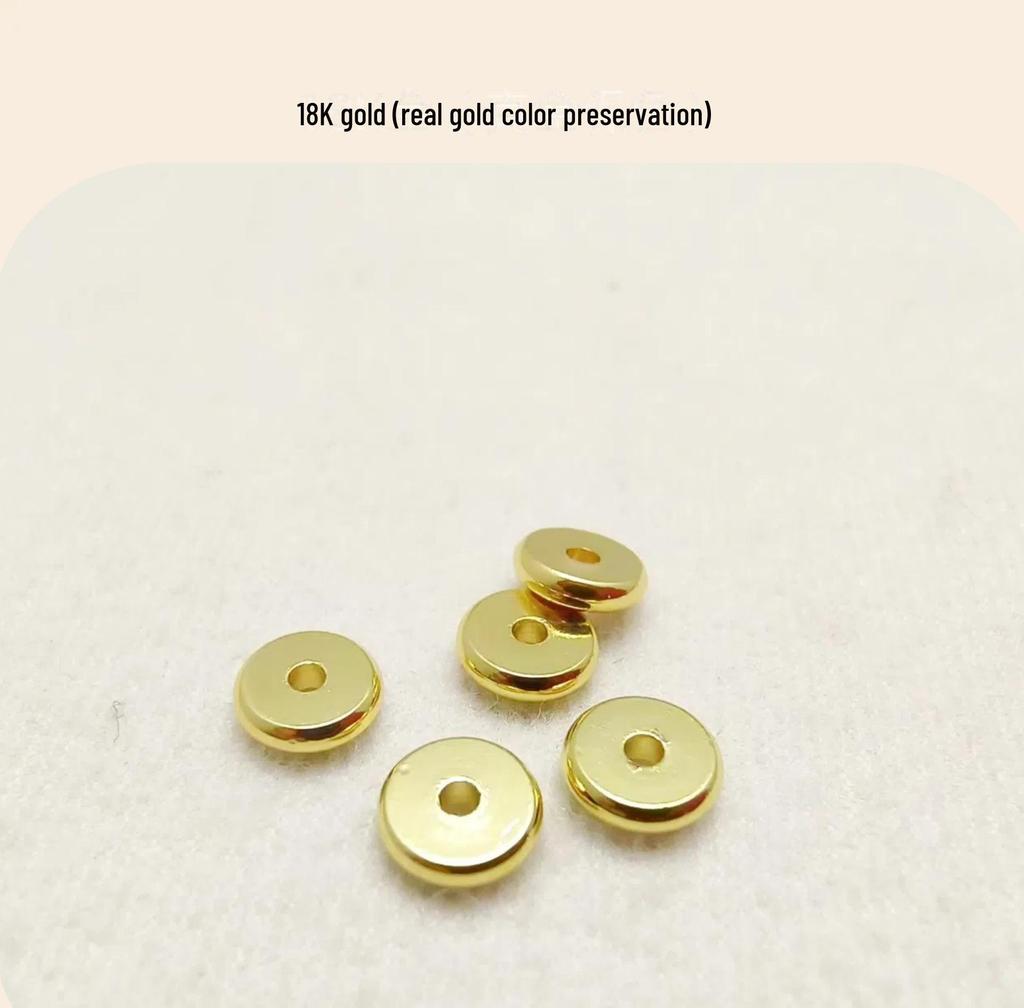 Сохраняющие цвет бусины для счетов с медным покрытием из 18-каратного золота для самостоятельного изготовления ожерелий и браслетов