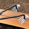 Lazy Weeding Uprooting Weeding Tool Dual Purpose Hand Remover Weed Hoe 4 Teeth Manganese Steel Forged Hand Weeder