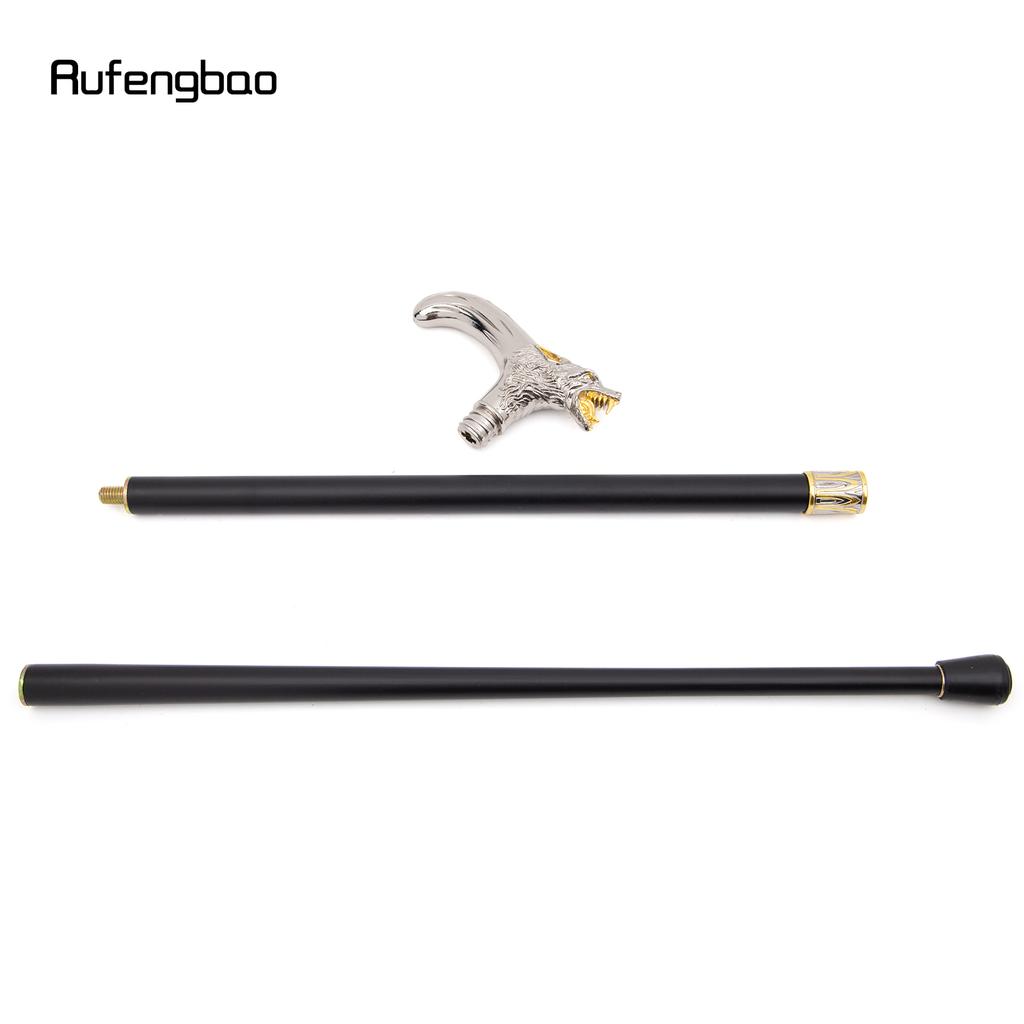 Золотая Белая Голова Волка Кусающая Трость для Ходьбы Модная Декоративная Трость Джентльмен Элегантная Косплей Трость Набалдашник Посох 93см