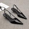 Fashion Women Pointed Toe Heels Shoes Sandals Dress Party Fashion Summer Slippers New Walking Flip Flops Pumps Mujer Zapatos Slides