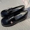 Lovely Japan Style Women Lolita Jk Sewing Shoes Female Students Embroidered Cherry Block Kitten Heels School Loafers