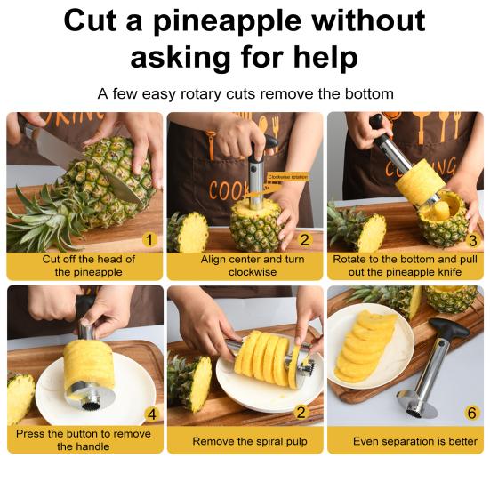 Овощечистка для очистки ананасов из нержавеющей стали, нож для резки, нож для очистки фруктов, легкая резка, антикоррозийные лезвия, кухонный гаджет