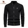 Вышитый осенне-зимний новый тренд однотонный кардиган мужской свитер деловой высококачественный свитер вязаный свитер