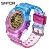 New Product Gradient Multiple Colors Frozen Couple Style Men's and Women's Fashion Trend Multi -functional Waterproof Electronic Watches