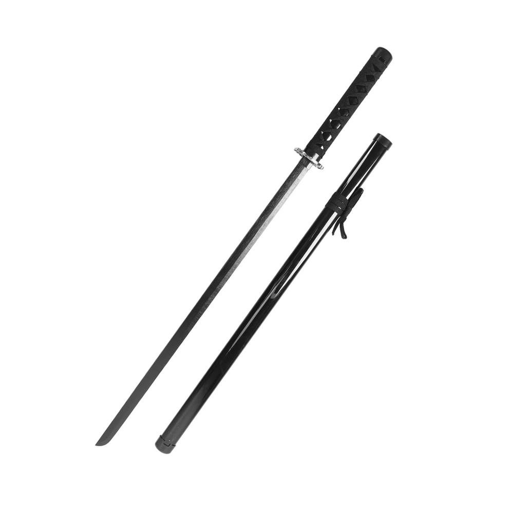 Kids Wooden Sword with Sheath Black Dragon Pattern Realistic Details Portable Cosplay Wooden Sword