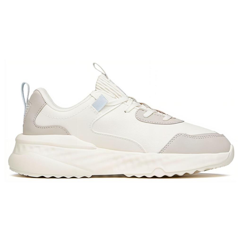 Anta Lifestyle Series Synthetic Leather Shock Absorbing Non-Slip Wear-Resistant Low-Top Casual Shoes Women Casual Shoes White Gray Purple 122118843S-4