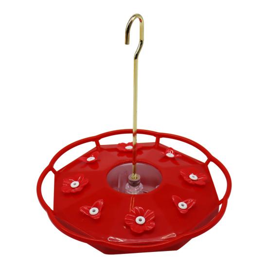 Кормушка для колибри 600 мл, подвесная кормушка для диких птиц с 8 отверстиями для кормления цветов и насестом для декора сада, патио, заднего двора